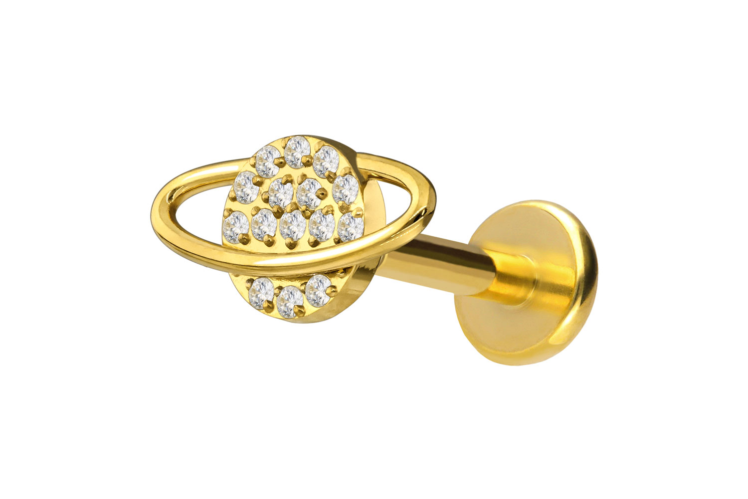 Titan Labret Piercing mit Push Fit KRISTALLPLANET